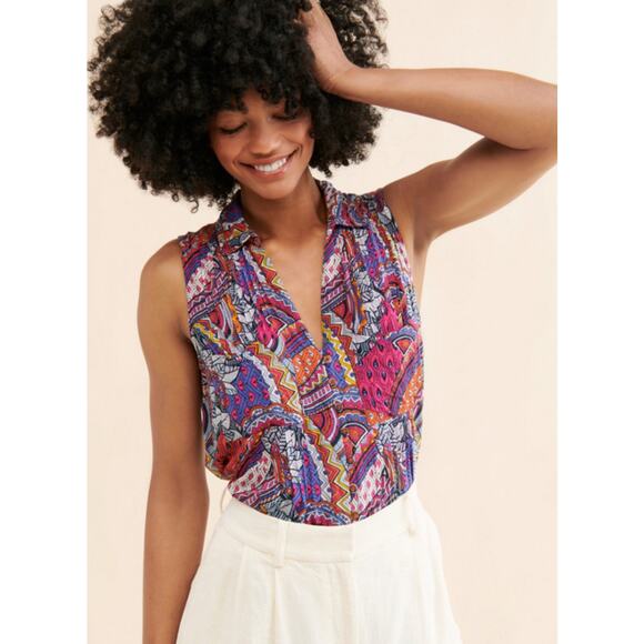 Maeve Tops - Maeve Whimsical‎ Pintucked Blouse size xs